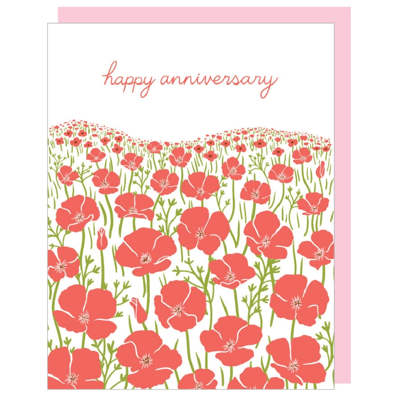 Field of Poppies Anniversary Card