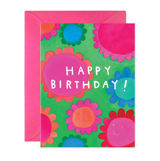 Happy Birthday Card - Pink Flowers