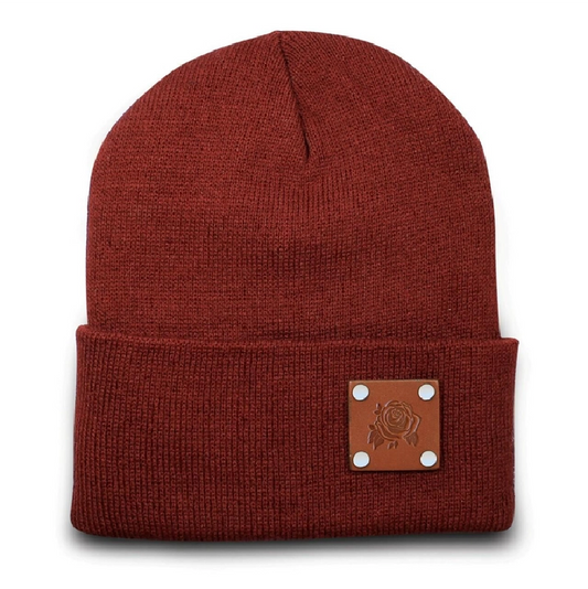 Beanie with Leather Detail