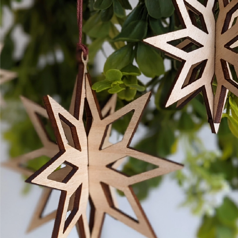 Wooden 3D Star Ornament