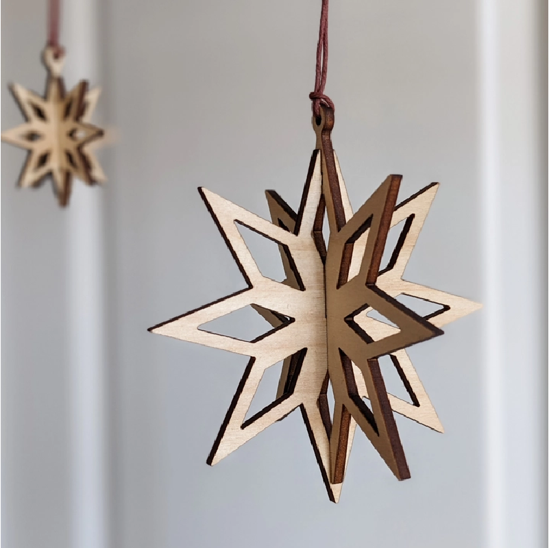 Wooden 3D Star Ornament