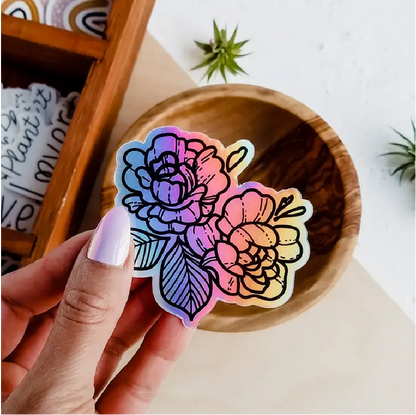 Holographic Flowers Sticker
