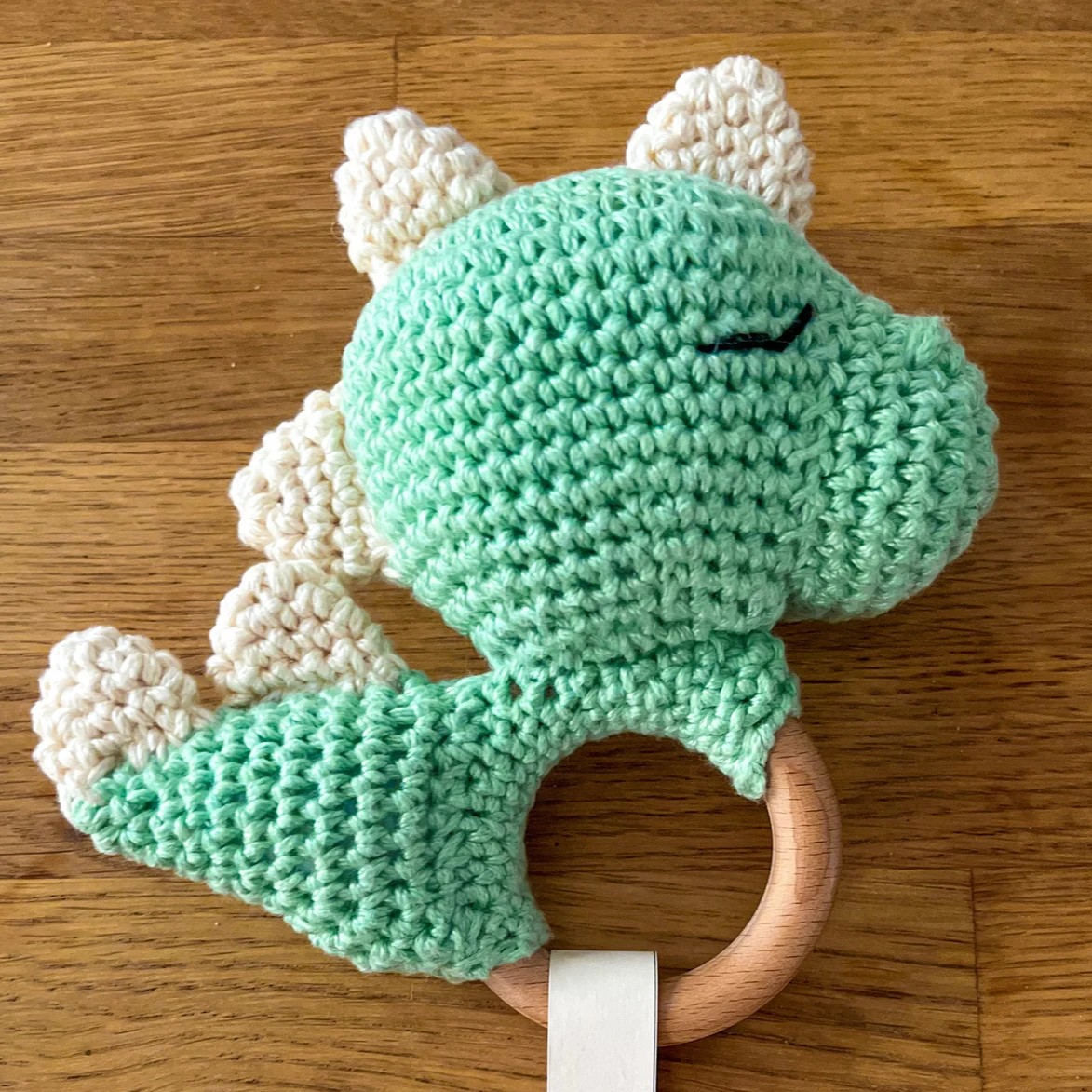 Crochet Baby Teething Ring Rattle