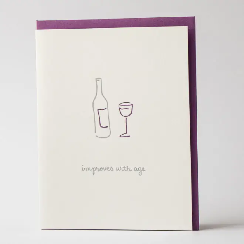 Greeting Card - Wine Improves with Age