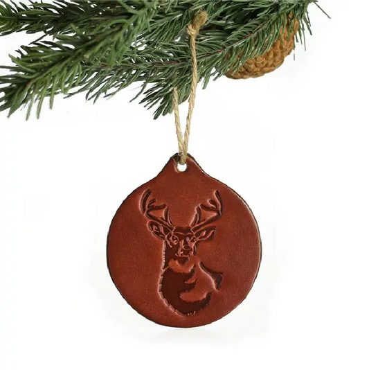 Leather Tree Ornament - Reindeer