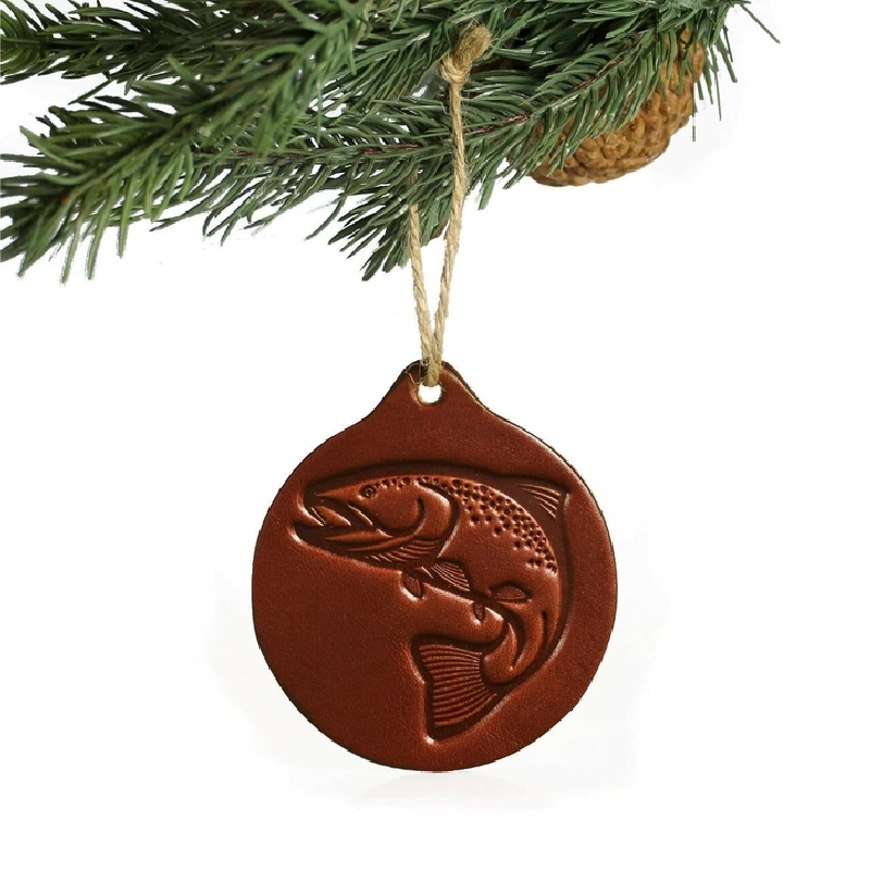 Leather Tree Ornament - Fish