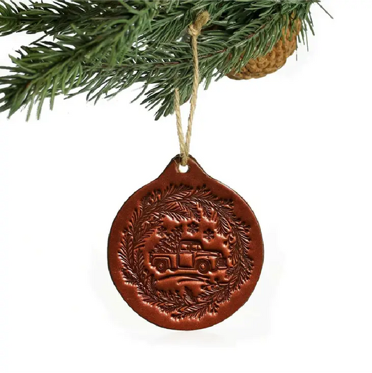 Leather Tree Ornament - Pick-Up Truck