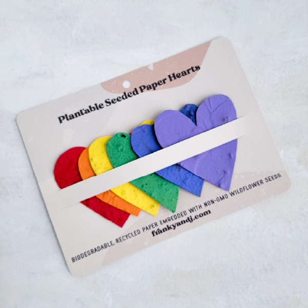 Rainbow Hearts Seed Paper