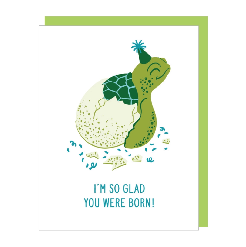 Turtle Glad You Were Born Birthday Card