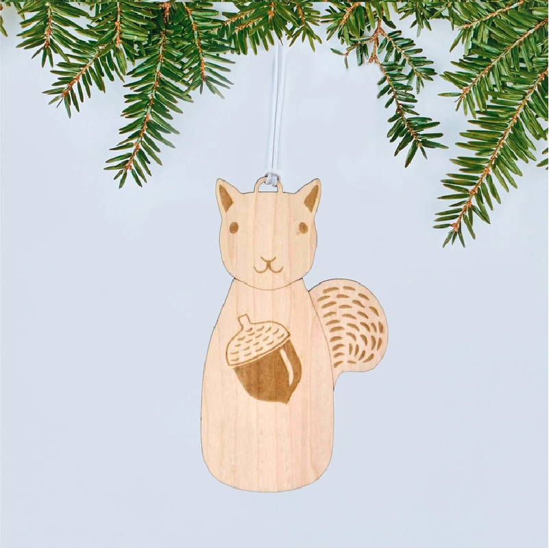 Wooden Squirrel Ornament